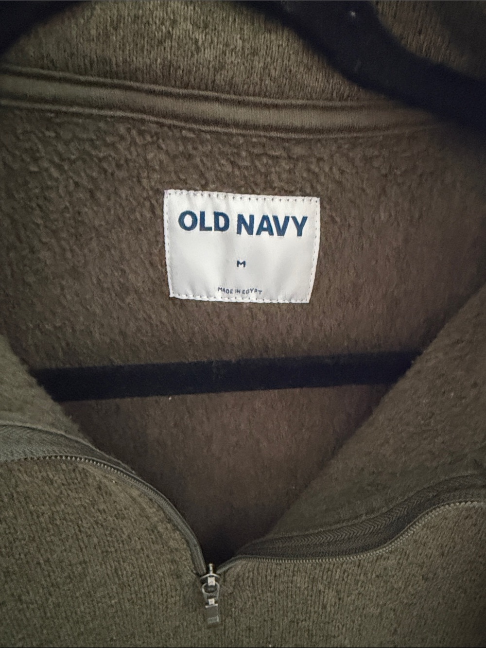 Old Navy Men's Olive Green Half-Zip Sweater - Picture 2 of 3